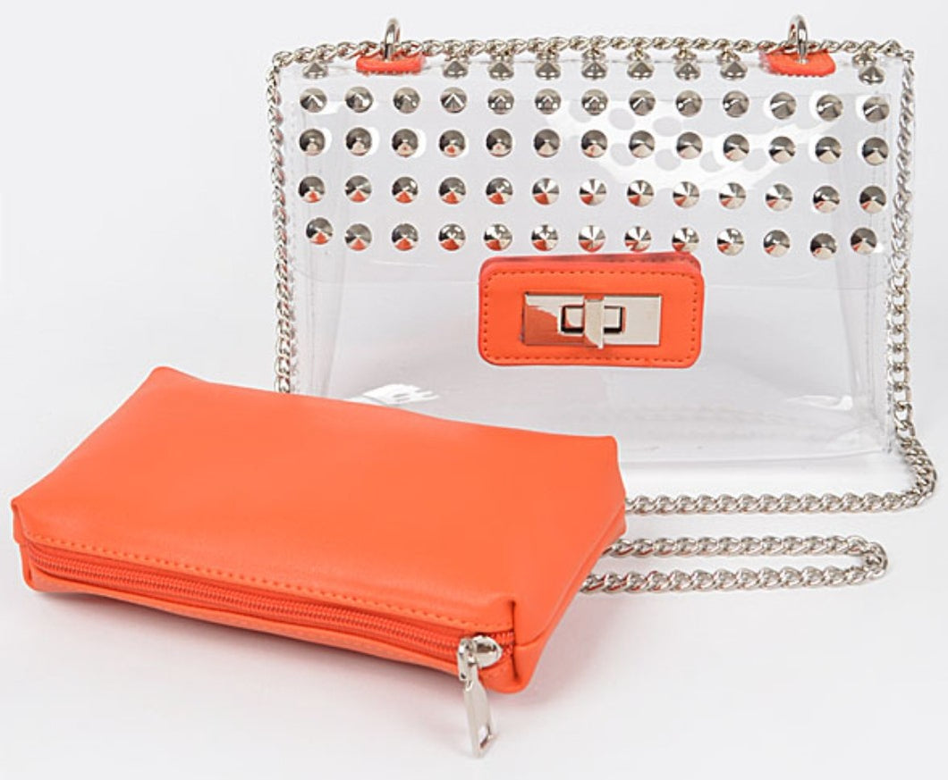 Studded chain bag