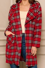 Load image into Gallery viewer, Button up Plaid coat
